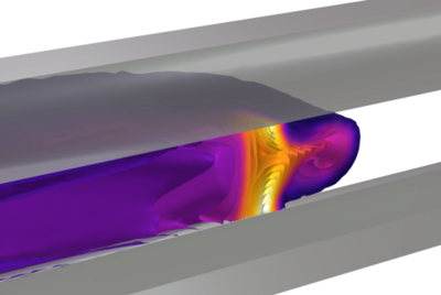 Transient Arc Discharge in Guided Copper Rails