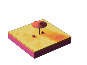 Sun's Radiation Effect on Two Coolers Placed Under a Parasol