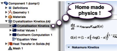 A Novel Physics Interface for Nakamura Crystallization Kinetics